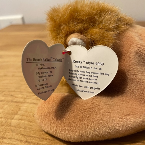 Ty Beanie Babies Roary Lion Tan 1996 – New Tag Protector VINTAGE - Picture 3 of 10